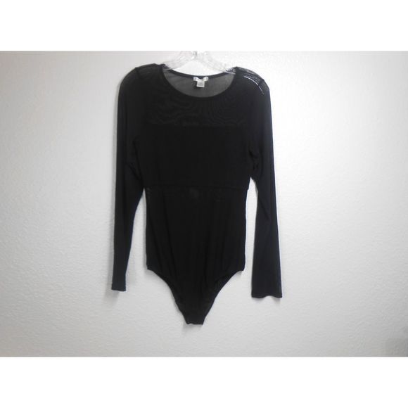 Bozzolo Mesh Y2K long sleeve black bodysuit Size Large - Picture 5 of 10